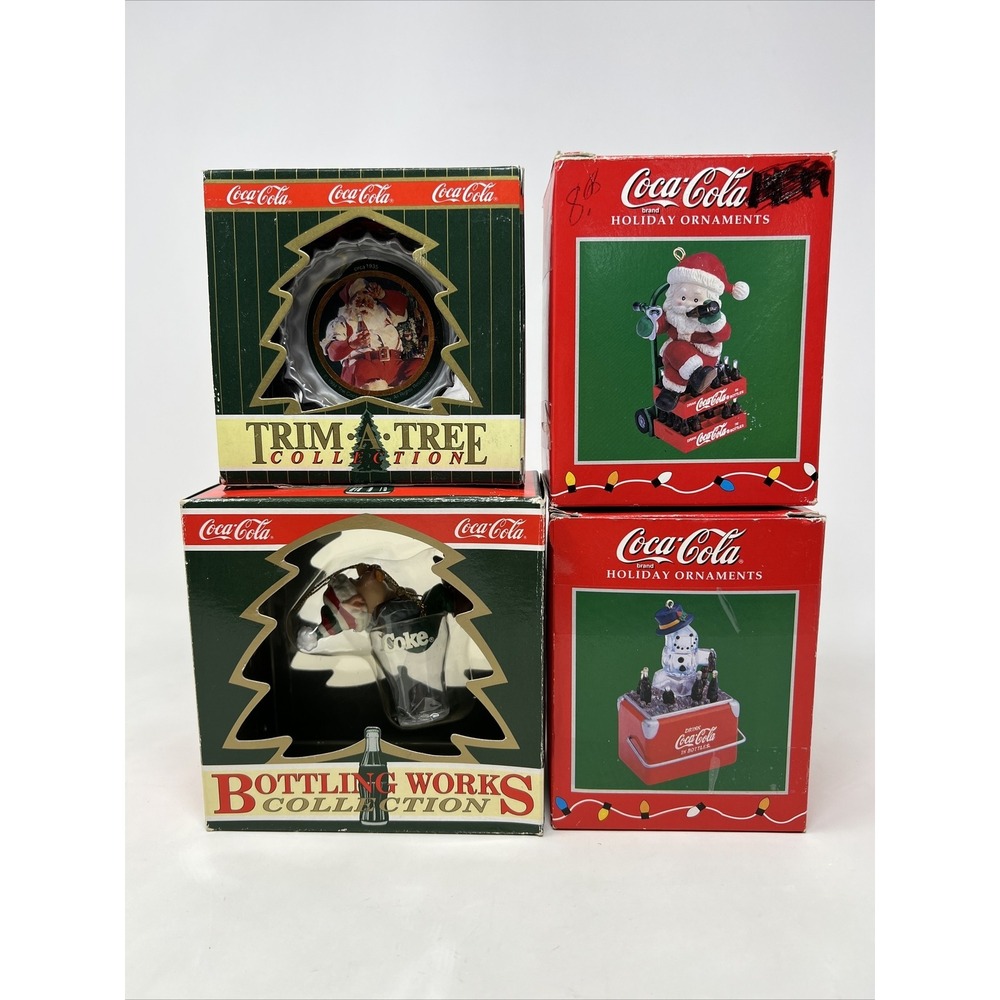 Coca Cola Enesco Bottling Works Trim A Tree Christmas Tree Ornament Lot
